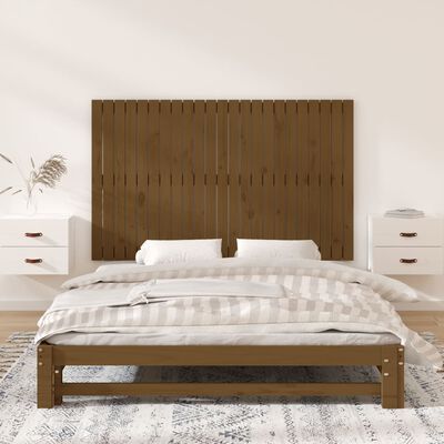 vidaXL Tête de lit murale Marron miel 147x3x90 cm Bois massif de pin