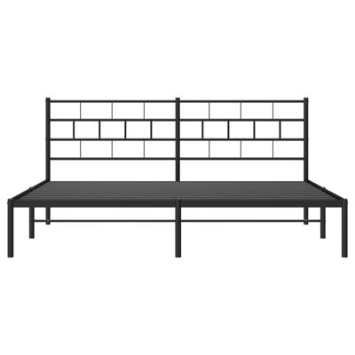 vidaXL Cadre de lit métal sans matelas avec tête de lit noir 183x213cm