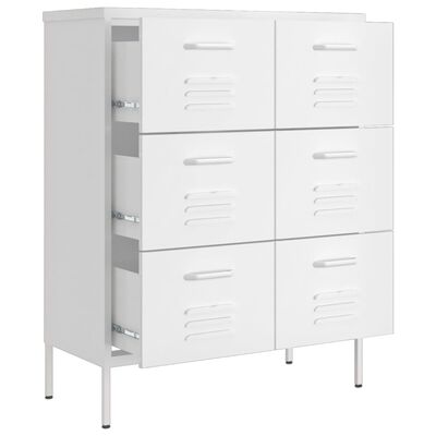 vidaXL Armoire à tiroirs Blanc 80x35x101,5 cm Acier