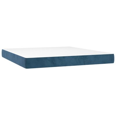 vidaXL Sommier à lattes de lit avec matelas LED Bleu foncé 160x200 cm