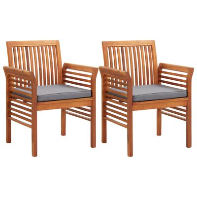 vidaXL Chaises à manger de jardin et coussins lot de 2 acacia massif