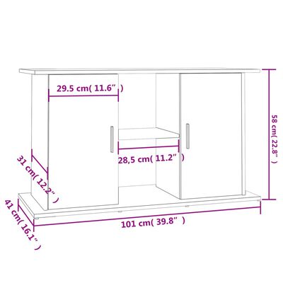 vidaXL Support d'aquarium chêne sonoma 101x41x58 cm bois d'ingénierie