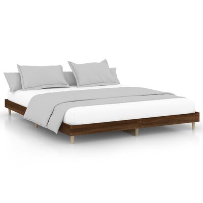 vidaXL Cadre de lit sans matelas chêne marron 200x200 cm