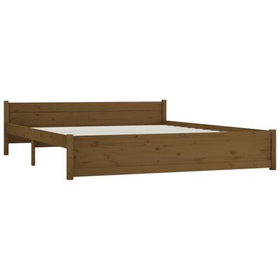 vidaXL Cadre de lit sans matelas marron miel bois massif 200x200 cm