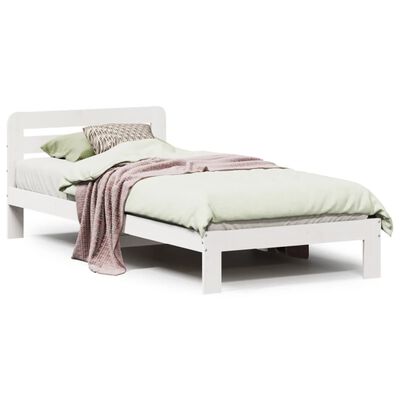 vidaXL Cadre de lit sans matelas blanc 90x200 cm bois de pin massif