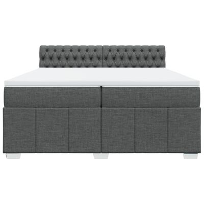 vidaXL Sommier à lattes de lit avec matelas Gris foncé 200x200cm Tissu