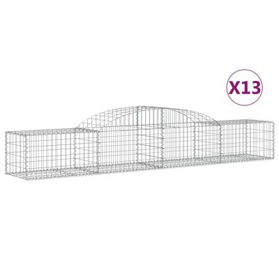 vidaXL Paniers à gabions arqués 13 pcs 300x50x40/60 cm fer galvanisé