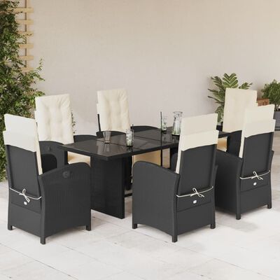 vidaXL Ensemble à manger de jardin et coussins 9 pcs beige Poly rotin