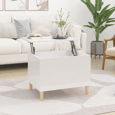 vidaXL Table basse Blanc brillant 60x44,5x45 cm Bois d'ingénierie