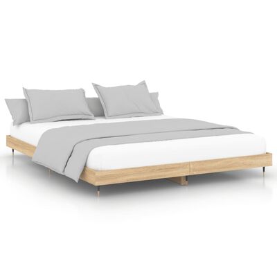 vidaXL Cadre de lit sans matelas chêne sonoma 200x200 cm