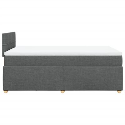 vidaXL Sommier à lattes de lit avec matelas gris foncé 120x190cm tissu