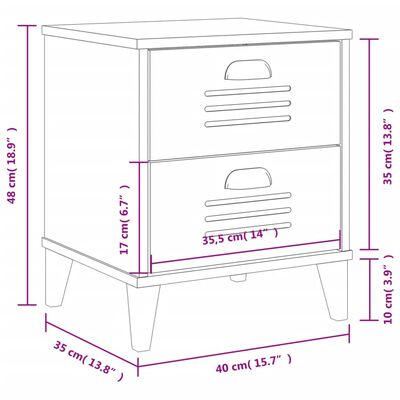 vidaXL Table de chevet VIKEN gris anthracite bois d'ingénierie