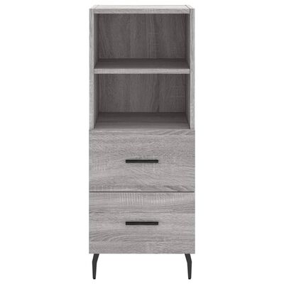 vidaXL Buffet haut Sonoma gris 34,5x34x180 cm Bois d'ingénierie