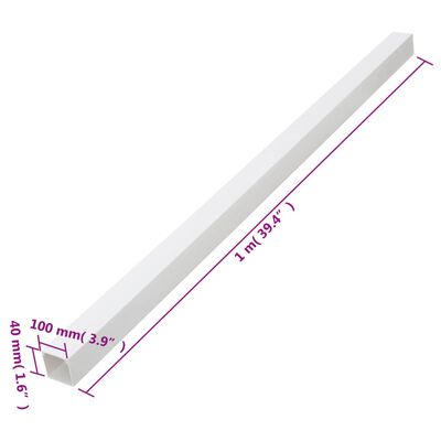 vidaXL Goulotte de câble 100x40 mm 10 m PVC