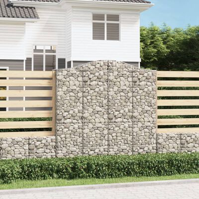 vidaXL Paniers à gabions arqués 2 pcs 200x50x200/220 cm Fer galvanisé