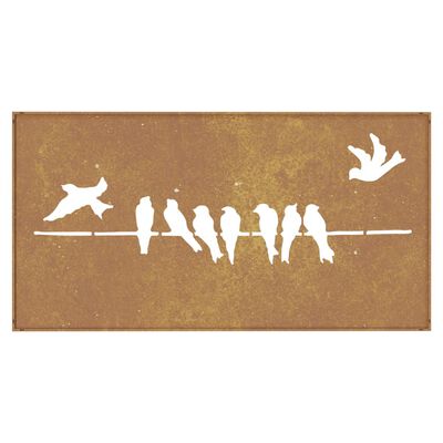 vidaXL Décoration murale jardin 105x55 cm acier corten design d'oiseau