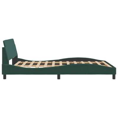 vidaXL Cadre de lit sans matelas vert foncé 140x200 cm velours