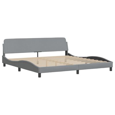 vidaXL Cadre de lit sans matelas gris clair 200x200 cm tissu