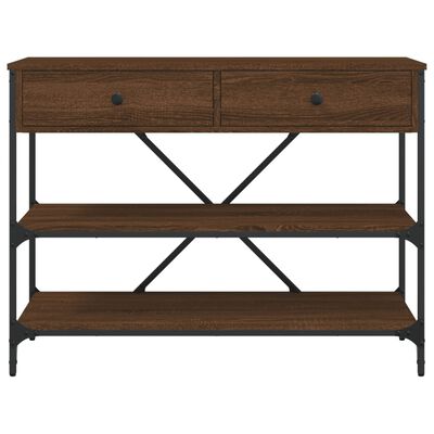 vidaXL Table console avec tiroirs et étagères chêne marron