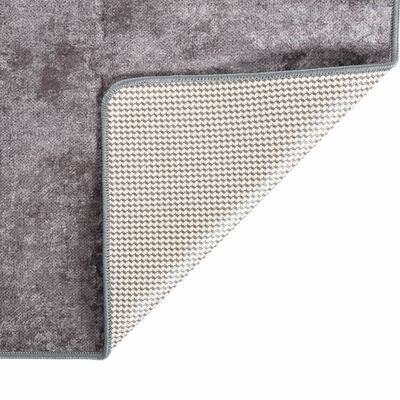 vidaXL Tapis lavable antidérapant 80x150 cm Gris