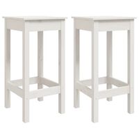 vidaXL Chaises de bar lot de 2 blanc 40x40x78 cm bois de pin solide