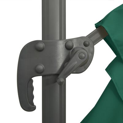 vidaXL Parasol de jardin en porte-à-faux et poteau en aluminium vert