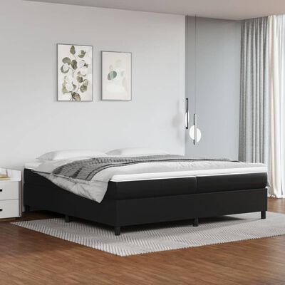 vidaXL Sommier à lattes de lit avec matelas Noir 200x200 cm Similicuir