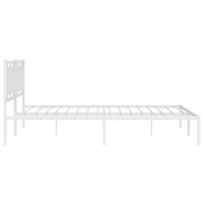 vidaXL Cadre de lit métal sans matelas et tête de lit blanc 200x200 cm