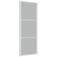 vidaXL Porte intérieure 76x201,5 cm Blanc Verre mat et aluminium