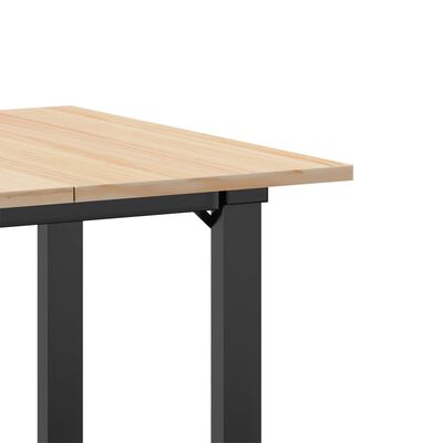 vidaXL Table à manger cadre en O 70x70x75 cm bois de pin massif fonte