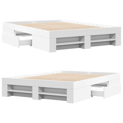 vidaXL Cadre de lit sans matelas blanc 120x190 cm bois d'ingénierie