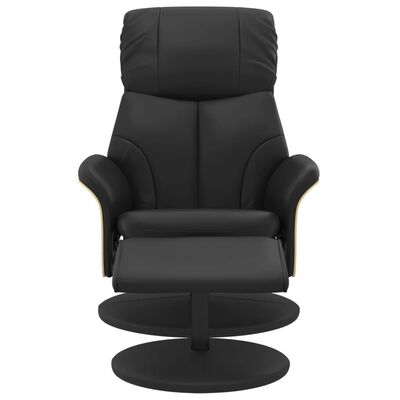 vidaXL Fauteuil inclinable avec repose-pied noir similicuir