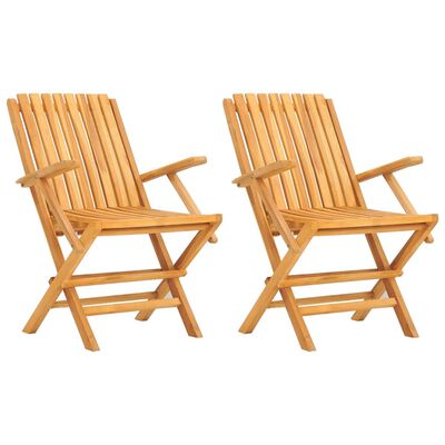 vidaXL Chaises de jardin pliantes lot de 2 61x67x90cm bois massif teck