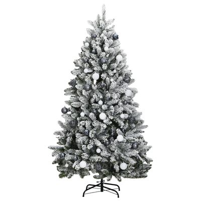 vidaXL Sapin de Noël artificiel articulé 300 LED et boules 180 cm