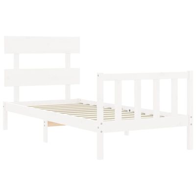 vidaXL Cadre de lit sans matelas blanc 90x200 cm bois de pin massif