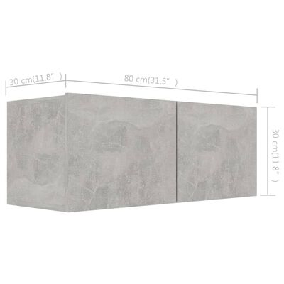 vidaXL Ensemble de meubles TV 7 pcs Gris béton Bois d'ingénierie