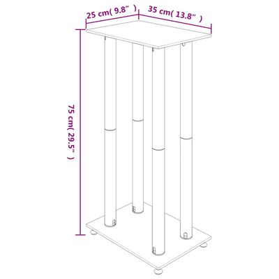 vidaXL Supports de haut-parleurs 2 pcs noir et argenté 4 piliers