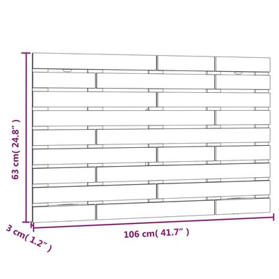 vidaXL Tête de lit murale 106x3x63 cm Bois massif de pin