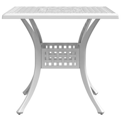 vidaXL Table de jardin blanc 80x80x75 cm aluminium coulé