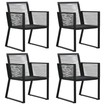 vidaXL Ensemble à manger d'extérieur 5 pcs Rotin PVC Noir