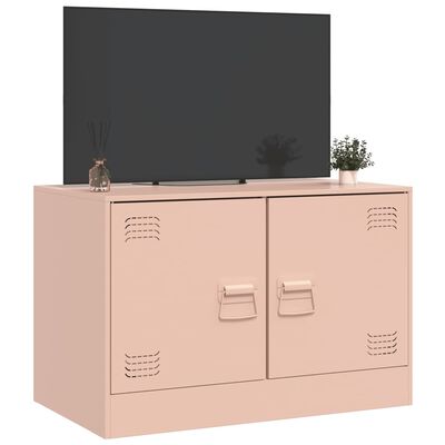 vidaXL Meuble TV rose 67x39x44 cm acier