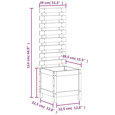 vidaXL Jardinière avec support 39x39,5x114 cm bois massif douglas