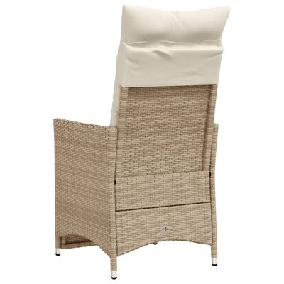 vidaXL Chaises inclinables de jardin lot de 2 et coussins beige rotin