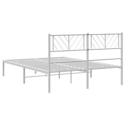 vidaXL Cadre de lit métal sans matelas et tête de lit blanc 140x200 cm