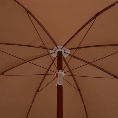 vidaXL Parasol de jardin avec mât en acier 180 cm taupe