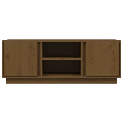 vidaXL Meuble TV Marron miel 110x35x40,5 cm Bois de pin massif