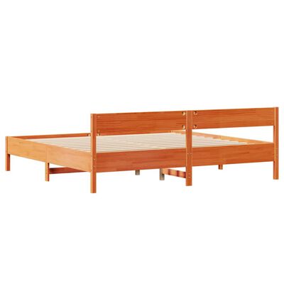 vidaXL Cadre de lit sans matelas cire marron 200x200cm bois pin massif