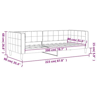 vidaXL Lit de repos noir 80x200 cm velours