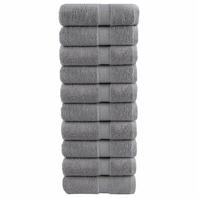 vidaXL Serviettes d'invité de qualité supérieure SOLUND 10 pcs gris