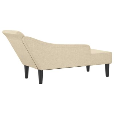 vidaXL Chaise longue avec coussins crème tissu